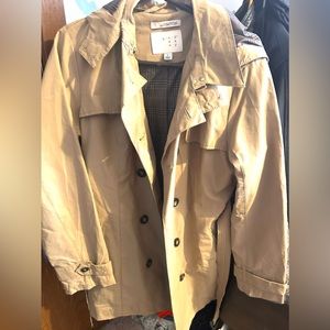 Never worn tan hooded and belted trench coat style from Target. Lightweight